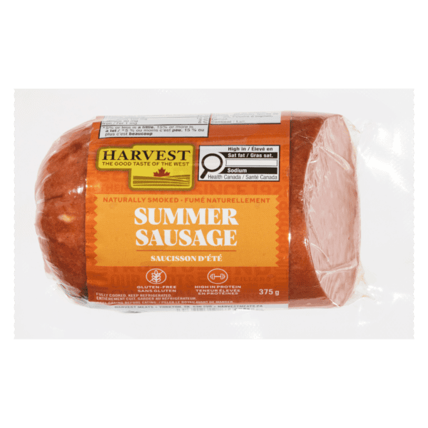 Sausage package on white background.